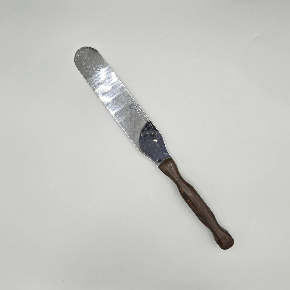 Vintage CUTCO 1028 Cake‎ Icing Spatula Spreader Knife Classic Brown Swirl Handle